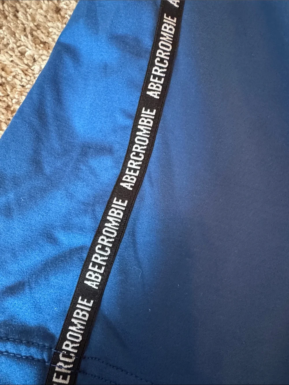 Abercrombie & Fitch kids Cobalt Blue Athletic Shorts with Black Drawcord